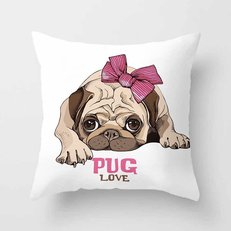 Aesthetic Cute Pug Pillow Case