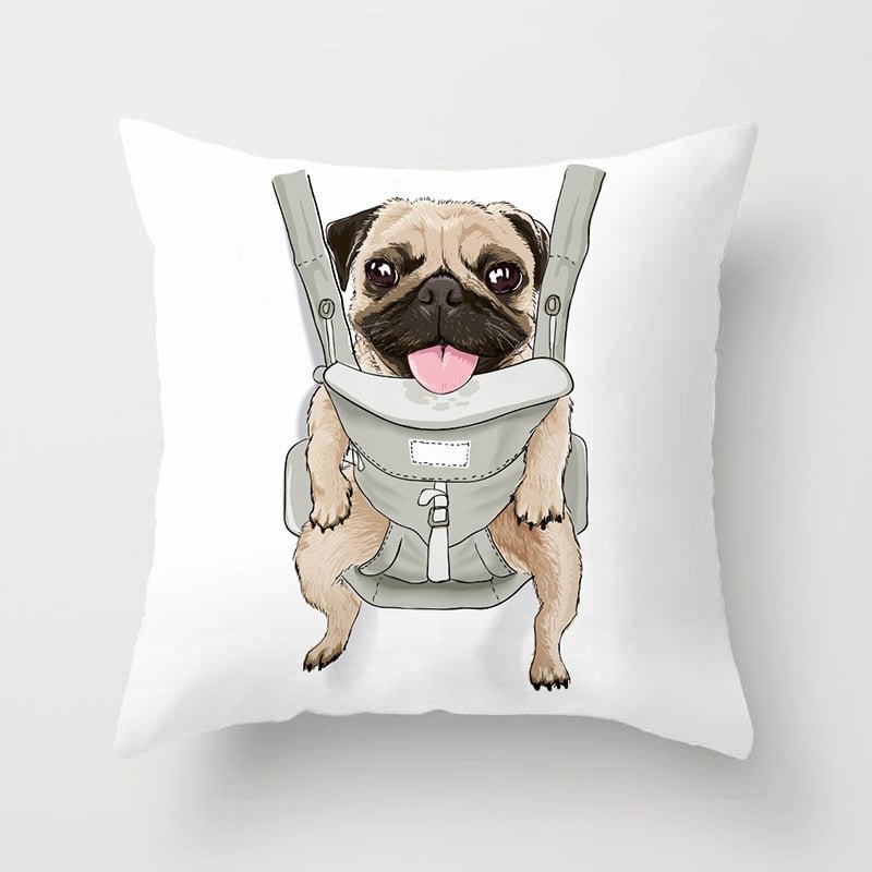 Aesthetic Cute Pug Pillow Case