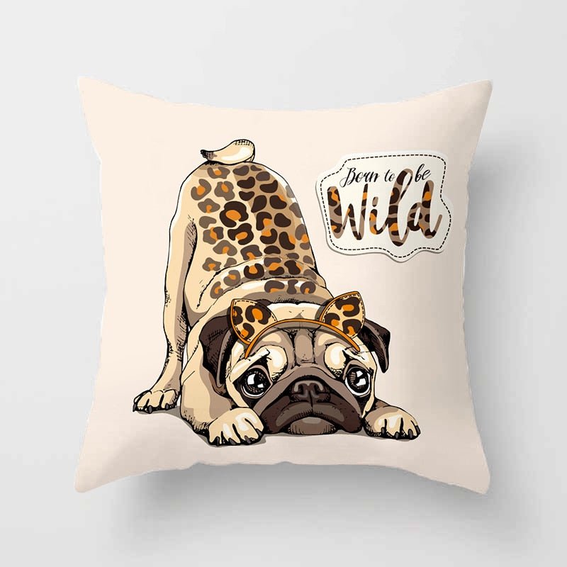 Aesthetic Cute Pug Pillow Case