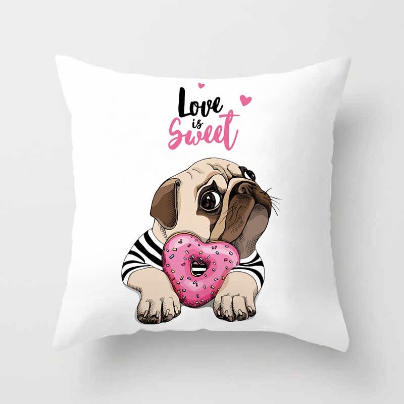 Aesthetic Cute Pug Pillow Case