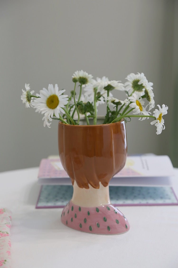 Girl Face Floral Vase