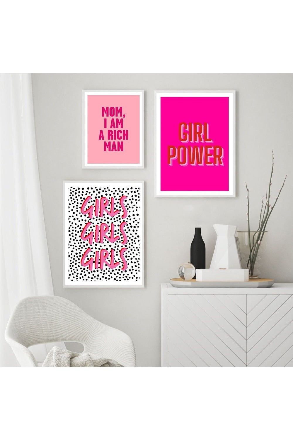 Girl Power' Motivational Canvas Poster