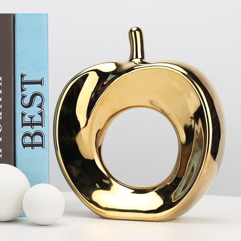 Aesthetic Metallic Apple Figurines