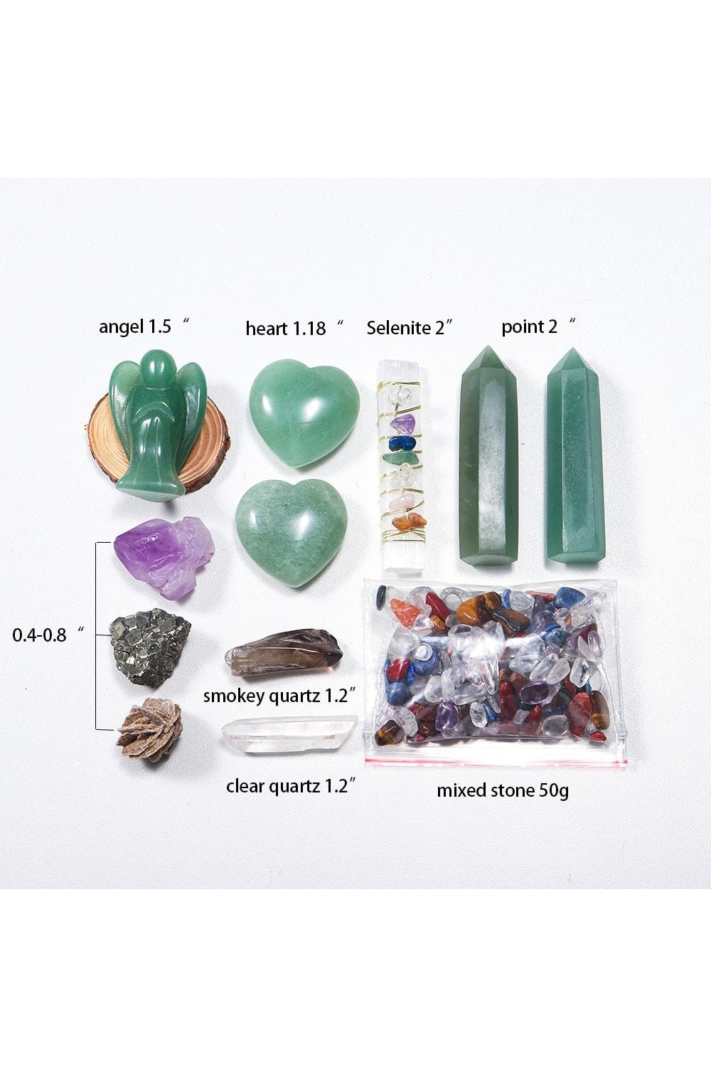 Natural Crystal Healing Set