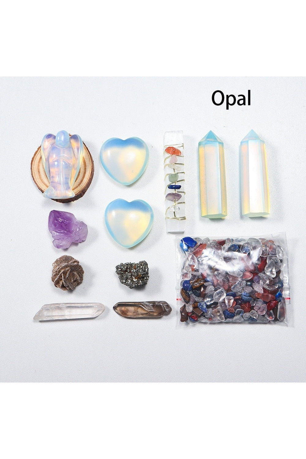 Natural Crystal Healing Set