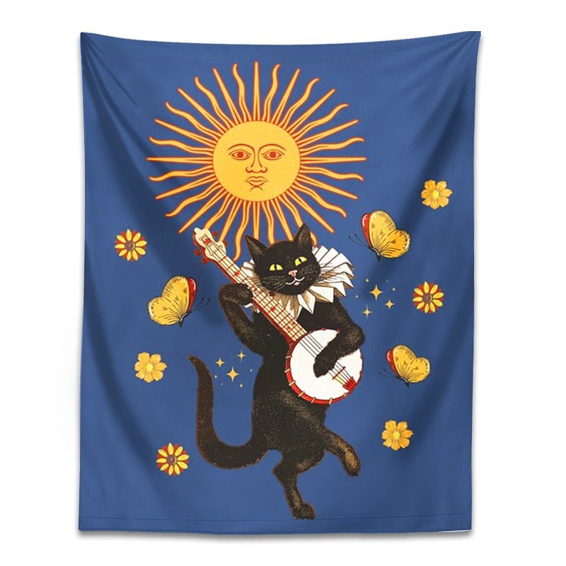 Party Cat Whimsical Tapestry