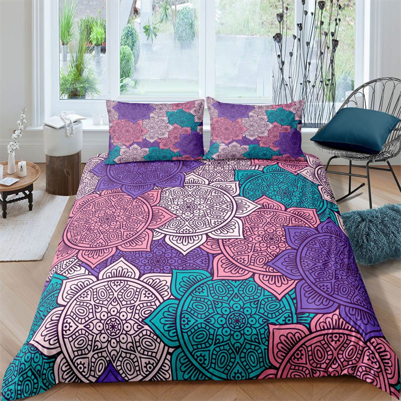 Aesthetic Pastel Mandala Bedding Set