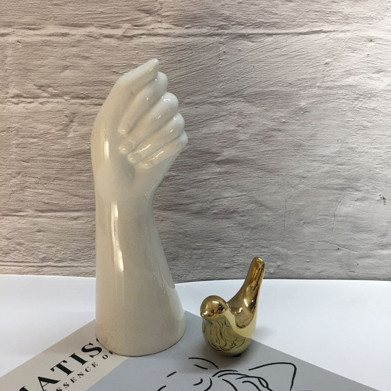 Raised Hand Floral Vase